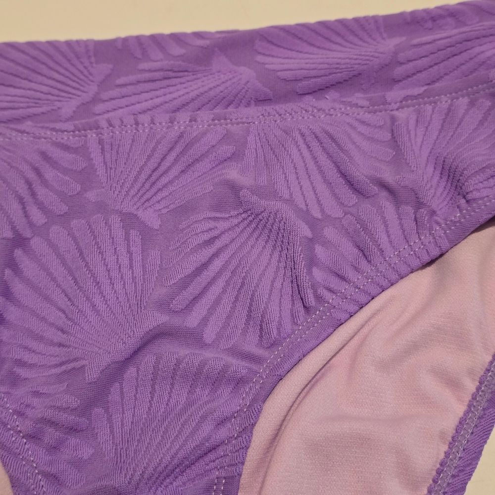 Decree Purple Sea Shell Swim Bottom High Rise Medium Coverage Size Small - Picture 2 of 5